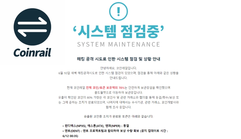 Coinrail hacked