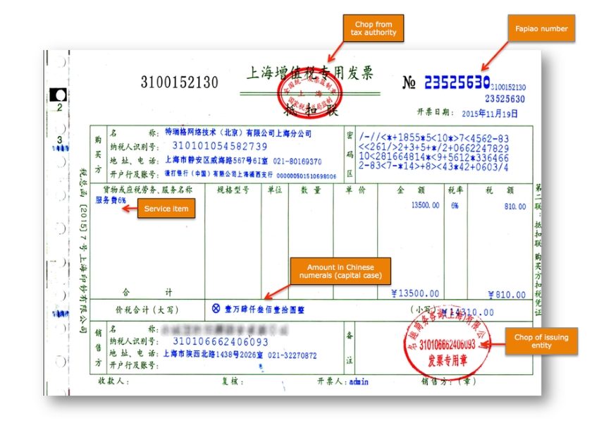 Fapiao invoice