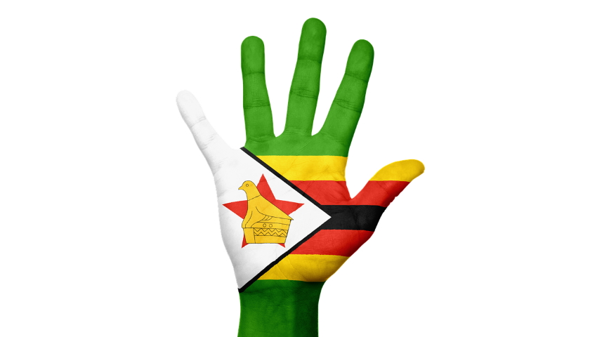 Zimbabwe hand flag