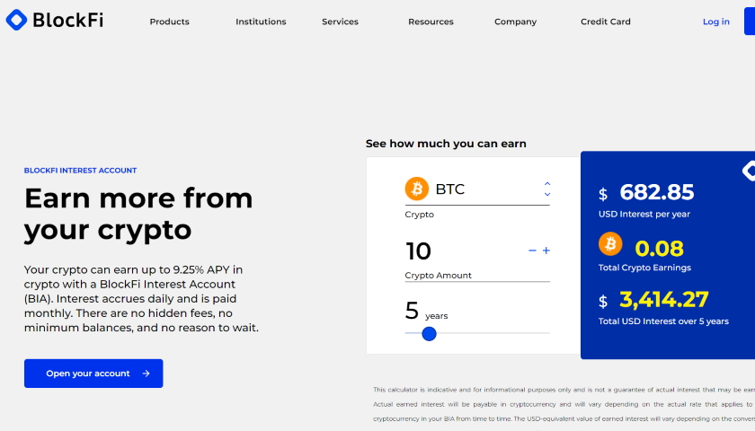BlockFi website