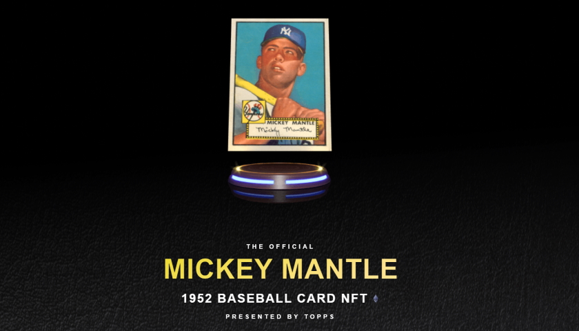 MICKEY MANTLE 1952 BASEBALL CARD NFT