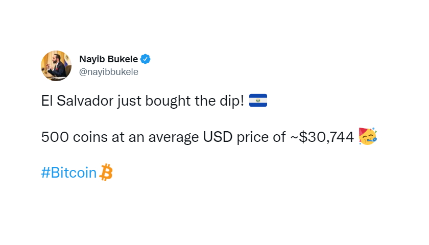 El Salvador 500 BTC